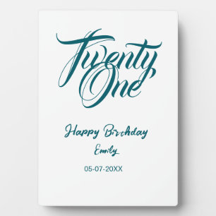 21. Geburtstag Name Datum Jahr blau Vorlage thi Fotoplatte