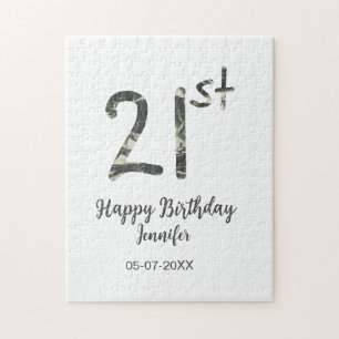 21. Geburtstag Name Datum Jahr schwarze Vorlage ge Puzzle