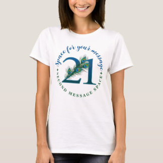 21. Geburtstag oder Jubiläum Pfauenfedern T-Shirt