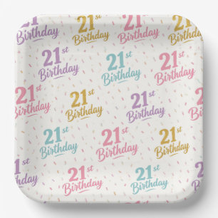 21. Geburtstag Papier-Teller, Einundzwanzigster Pa Pappteller