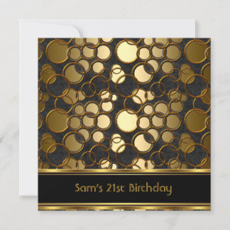21. Geburtstag Party Black Gold Verziert Jewel Man Einladung