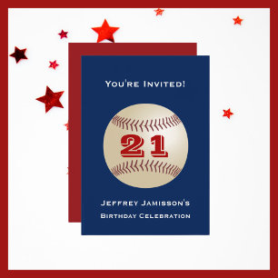 21. Geburtstag Party Einladung Baseball