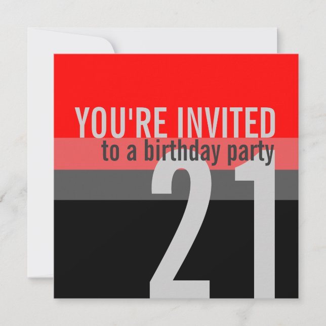 21. Geburtstag Party Einladungen (Vorderseite)