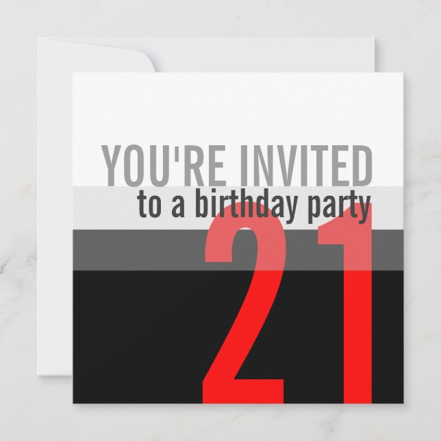 21. Geburtstag Party Einladungen (Vorderseite)