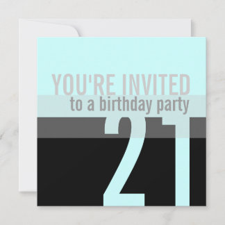 21. Geburtstag Party Einladungen {Aquamarin blau}