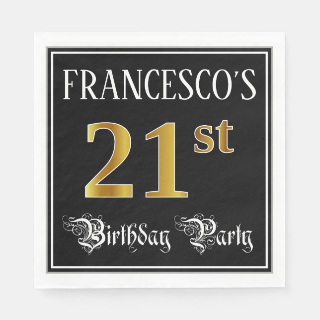 21. Geburtstag Party — Extravagantes Drehbuch, Imi Serviette (Vorderseite)