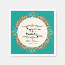 21. Geburtstag Party Feier Runde Dekoration Serviette