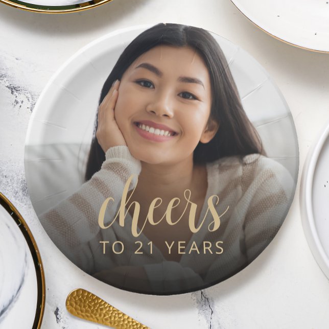 21. Geburtstag Party Foto Cheers Pappteller (Von Creator hochgeladen)