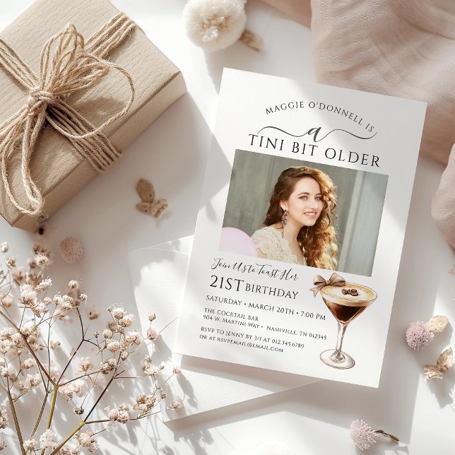 21. Geburtstag Party Foto Espresso Martini Einladung (Von Creator hochgeladen)