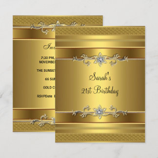 21. Geburtstag Party Gold Diamond Jewel Einladung
