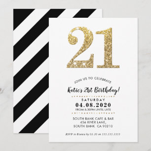 21. GEBURTSTAG PARTY INVITE Moderner Glitzer Einladung