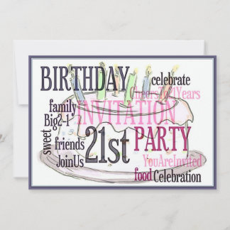 21. Geburtstag Party Personalisierte Einladung