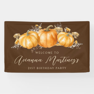 21. Geburtstag Party Rustic Boho Fall Pumpkin Banner
