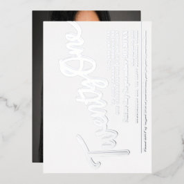 21. Geburtstag Party silber auf weiß Folieneinladung