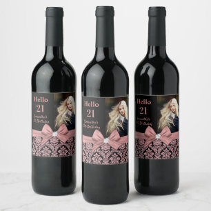 21. Geburtstag Party Weinflasche Etikett