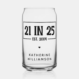 21. Geburtstag personalisiert 21. Est 2004 Dosenglas