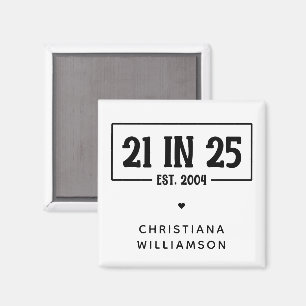 21. Geburtstag personalisiert 21. Est 2004 Magnet