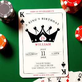 21. Geburtstag Poker-Karte des Museo Cantonale d'A Einladung