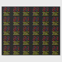 21. Geburtstag: Red Digital Clock Style "21" + Nam