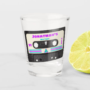 21. Geburtstag Retro 80er Music Mix Tape für ihn Schnapsglas