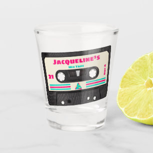 21. Geburtstag Retro 80er Music Mix Tape für sie Schnapsglas