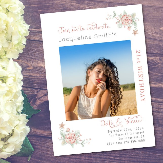 21. Geburtstag Rosa Einladung (Von Creator hochgeladen)