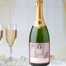 21. Geburtstag Rosa weiße Streifen Blumenstrauß Fo