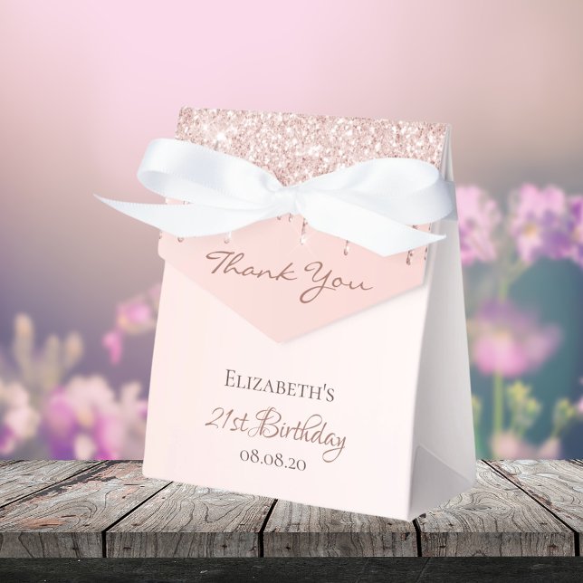 21. Geburtstag Rose Gold Glitzer Glam Vielen Dank Geschenkschachtel (Von Creator hochgeladen)