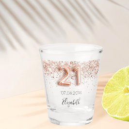 21. Geburtstag Rose Gold Konfetti Name Schnapsglas