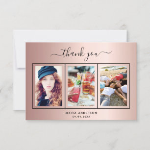 21. Geburtstag rose-gold roségoldener Dankeskarten Dankeskarte