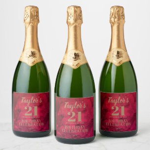 21. Geburtstag Rot bis Schwarz Aquarell Branding W