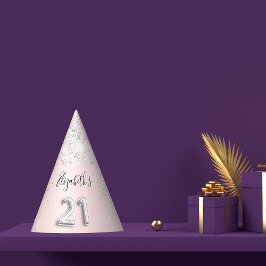 21. Geburtstag rot Rosa Glitzer Staubname Partyhütchen