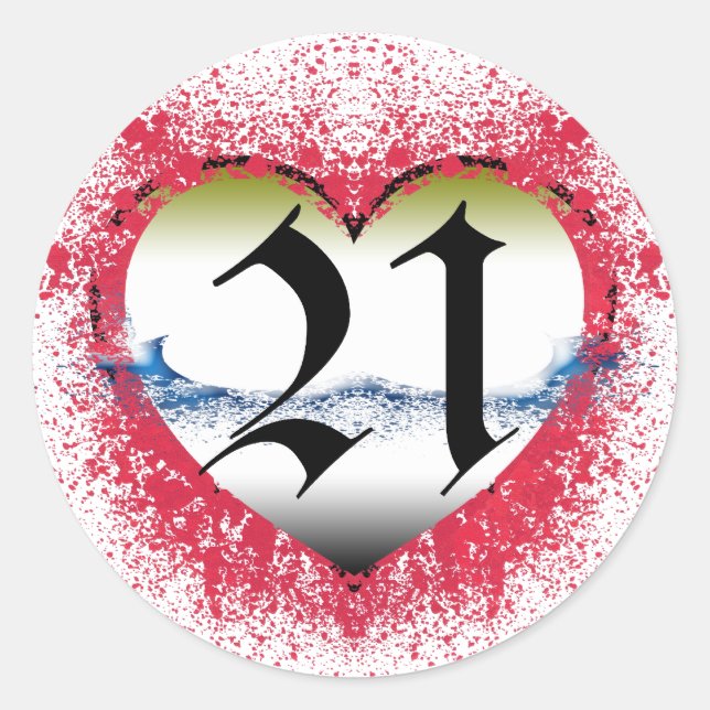 21. Geburtstag Runder Aufkleber (Vorderseite)