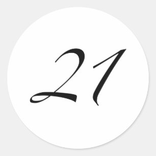 21. Geburtstag Runder Aufkleber