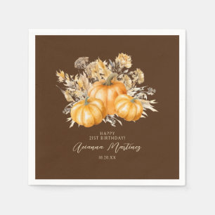 21. Geburtstag Rustic Boho Pumpkin Fall Custom Serviette
