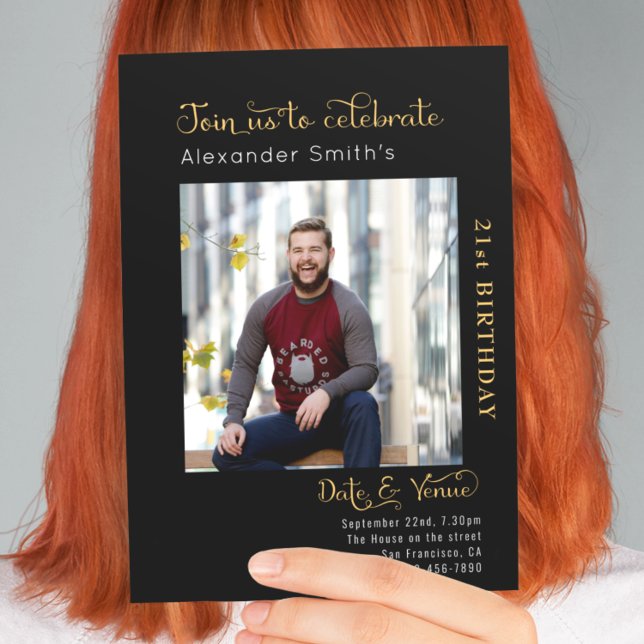 21. Geburtstag schwarz Einladung (Von Creator hochgeladen)