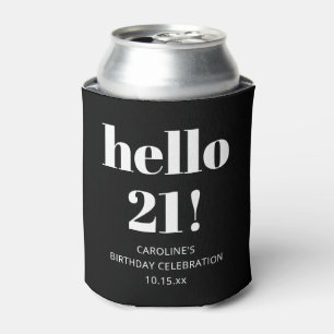 21. Geburtstag Schwarz Weiß Bold Trendy Modern Dosenkühler