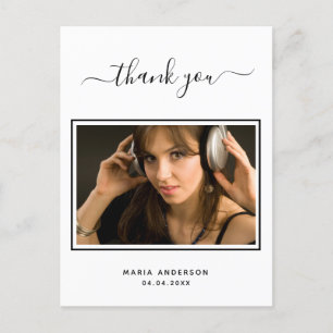 21. Geburtstag Schwarz-weißes Foto vielen Dank Postkarte