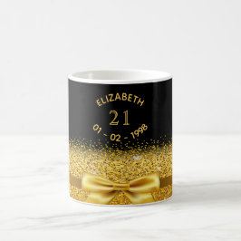 21. Geburtstag schwarzer Goldbug Kaffeetasse