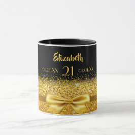 21. Geburtstag schwarzer Goldbug Tasse