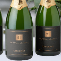 21. Geburtstag schwarzes Gold einfache elegante Be