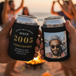 21. Geburtstag Schwarzes Gold mit Foto Dosenkühler