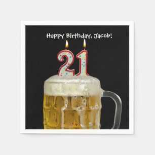 21. Geburtstag Serviette