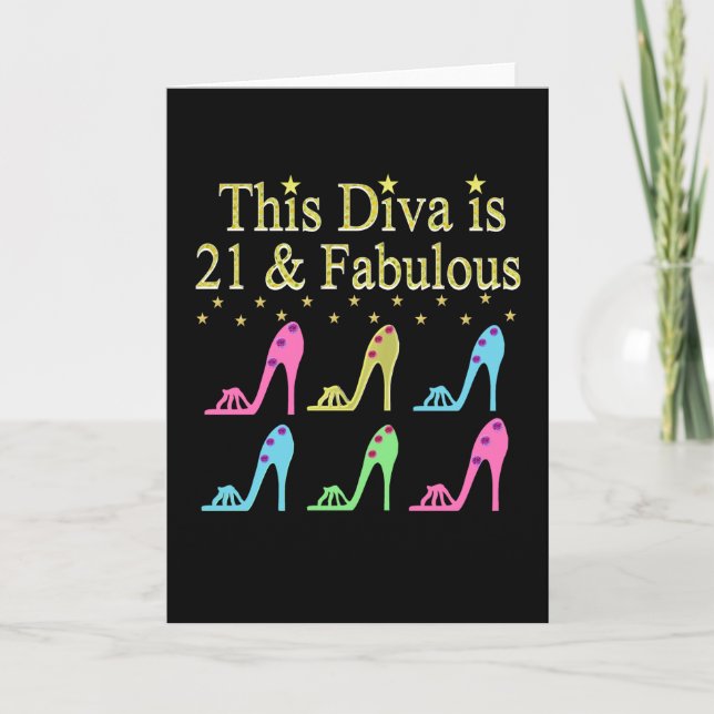 21. GEBURTSTAG SHOE QUEEN DESIGN KARTE (Vorderseite)