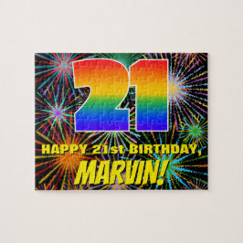 21. Geburtstag: Spaß, bunte feierliche Feuerwerke Puzzle