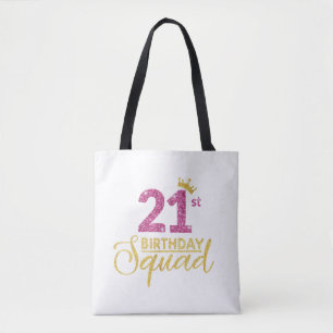 21. Geburtstag Squad Party Crown Pink Gold