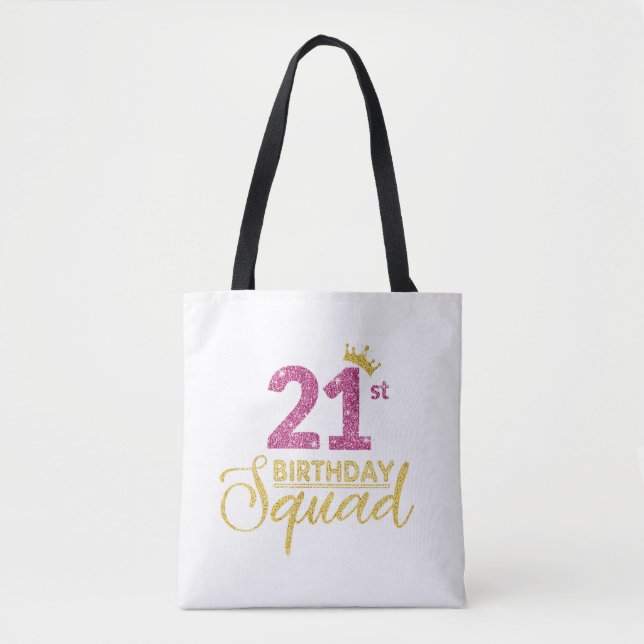 21. Geburtstag Squad Party Crown Pink Gold (Vorderseite)