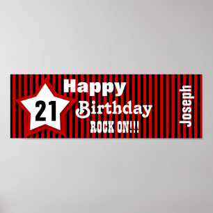 21. Geburtstag Star Banner Custom Z08H Poster