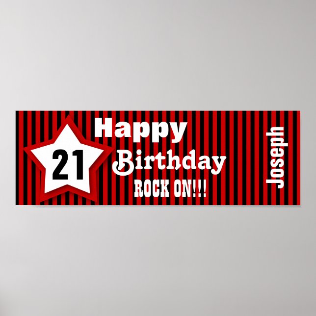 21. Geburtstag Star Banner Custom Z08H Poster (Vorne)