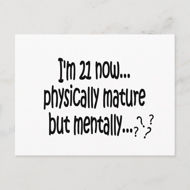 21. Geburtstag TShirts Postkarte (Vorderseite)